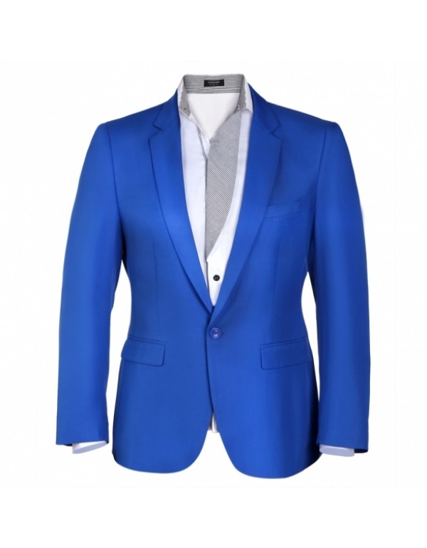 Men Fashion One Button Long Sleeve Solid Slim Fit Blazer