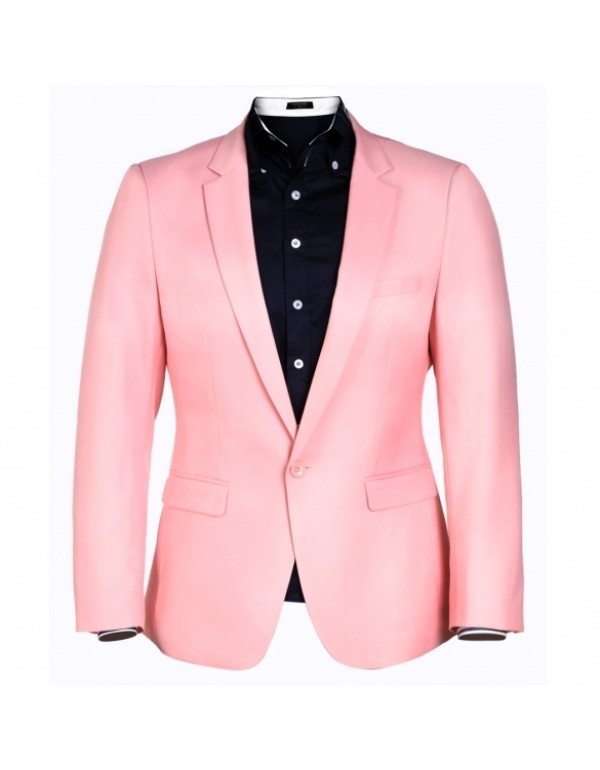 Men Fashion One Button Long Sleeve Solid Slim Fit Blazer