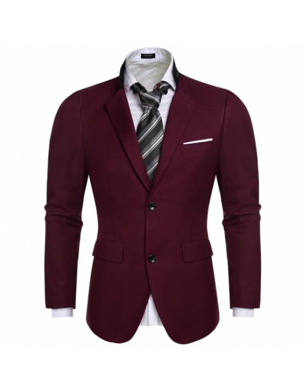 New Fashion Men's Slim Blazer Coat Suit Jacket Two Button Coats Outwear