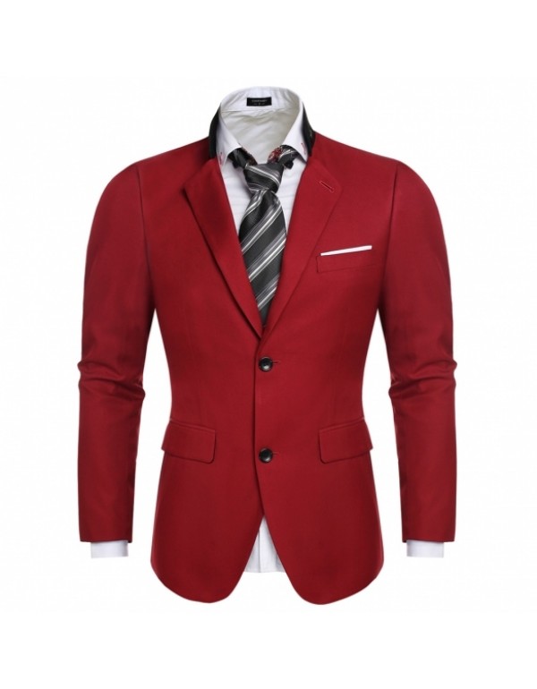 New Fashion Men's Slim Blazer Coat Suit Jacket Two Button Coats Outwear