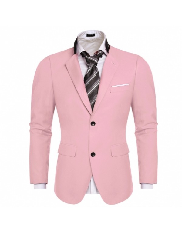 New Fashion Men's Slim Blazer Coat Suit Jacket Two Button Coats Outwear