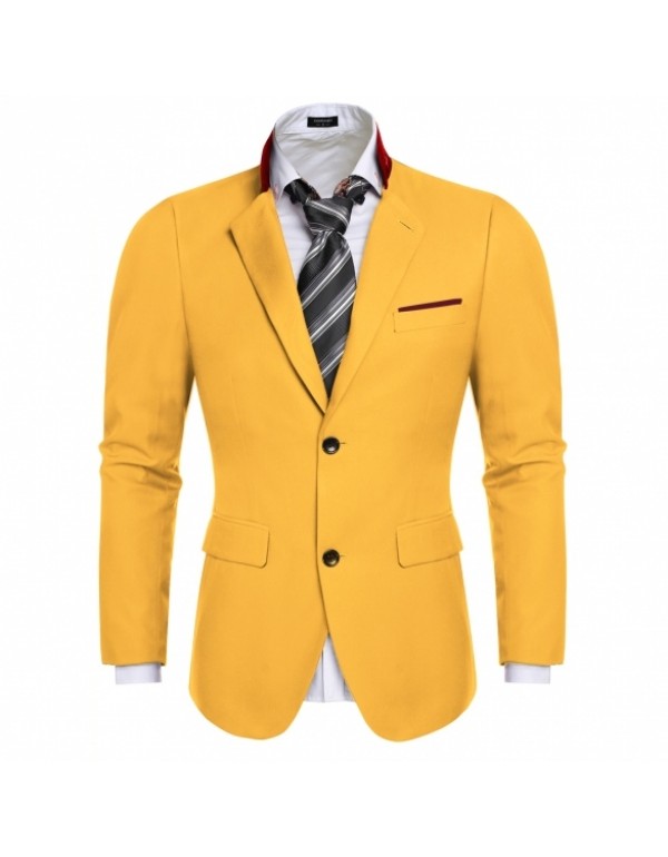 New Fashion Men's Slim Blazer Coat Suit Jacket Two Button Coats Outwear