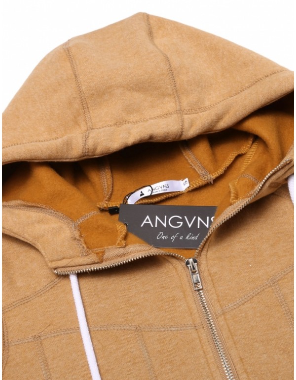 Drawstring Hooded Long Sleeve Pullover Zipper Pocket Zipper Hoodie