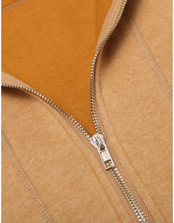 Drawstring Hooded Long Sleeve Pullover Zipper Pocket Zipper Hoodie