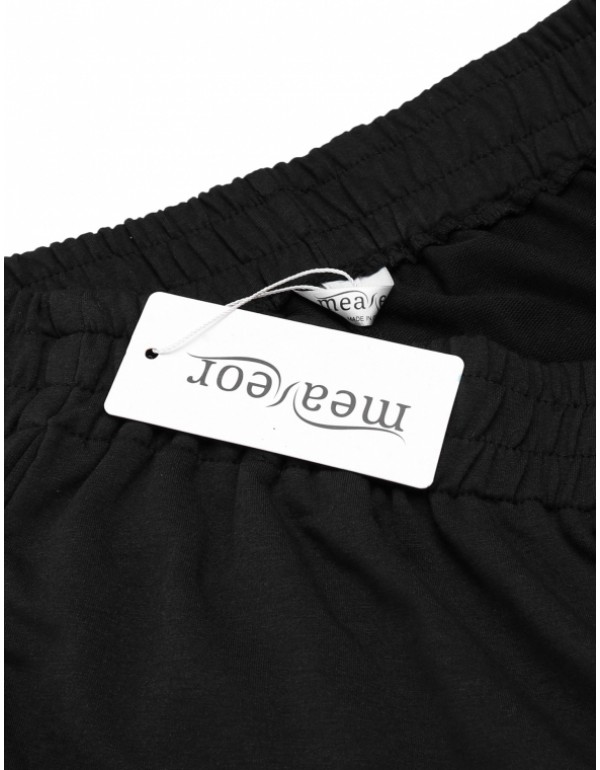 Plus Size Elastic Waist Solid Slim Athletic Capri Pants