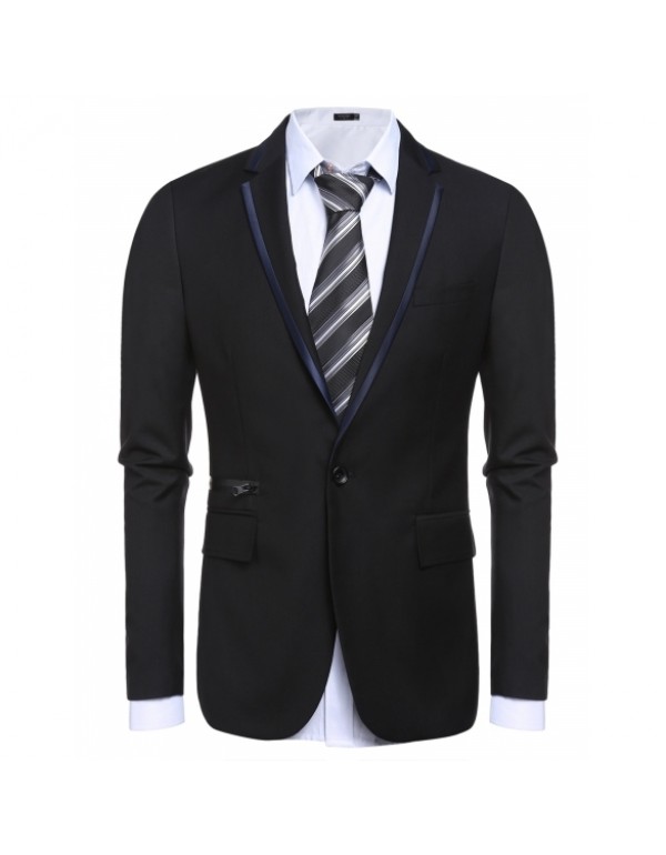 Men Long Sleeve Casual Work Office Slim Fit Single...