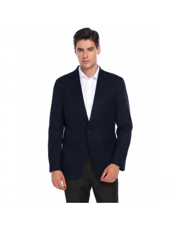 Men's Peak Lapel Slim One Button Blazer