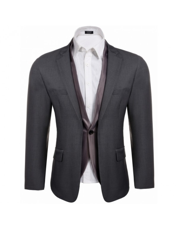 Lapel Casual Slim Fit Solid Men's Blazer Coat