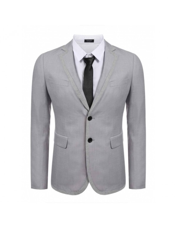 Slim Fit Notch Lapel Long Sleeve Formal Business Blazer