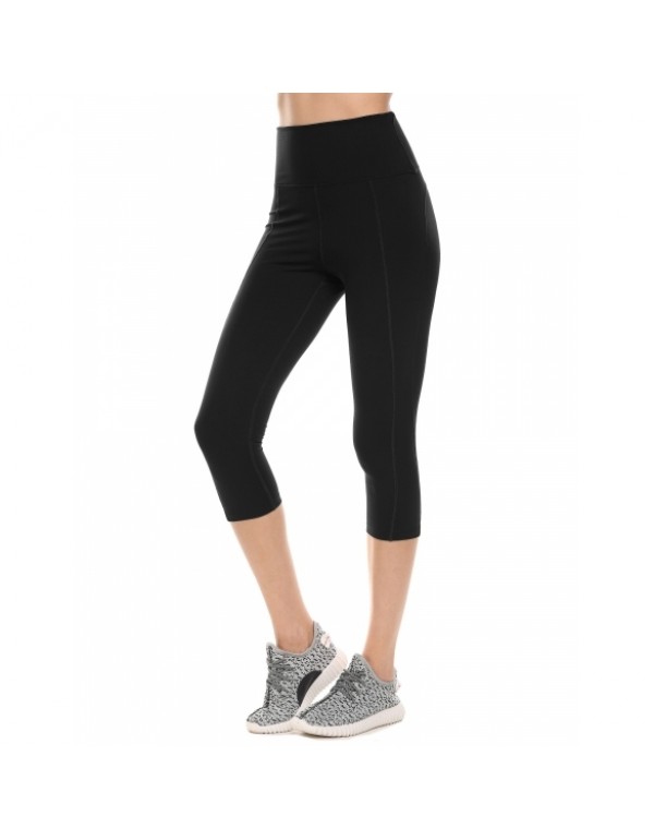 New Solid Slim Yoga Three Quarter Pants Legging fo...