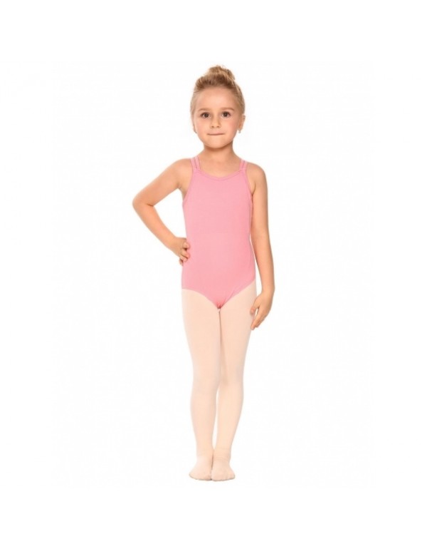 Girls' Gym Dance Back Rhombus Harness Solid Leotard