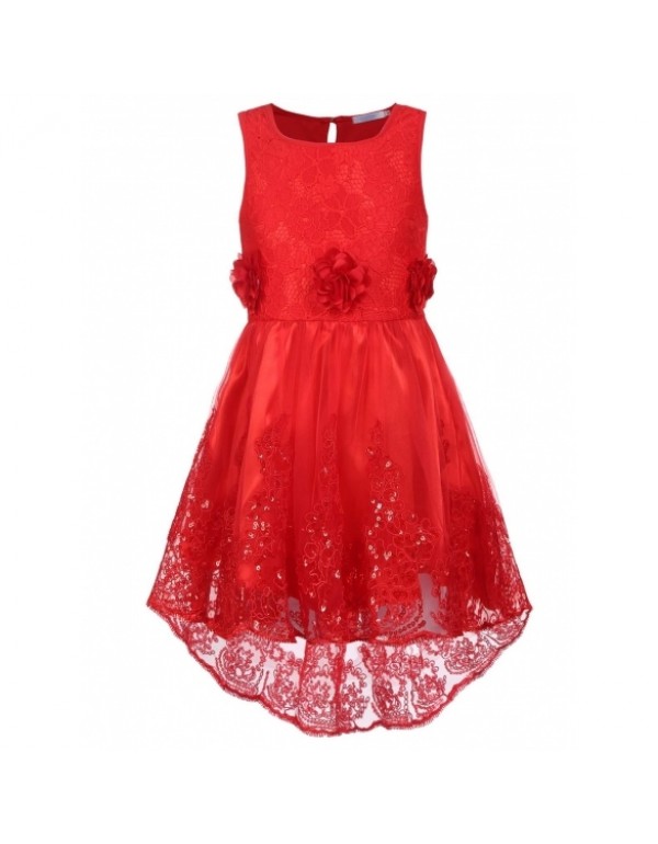 Child Girl Sleeveless Shiny Sequins Lace Dress