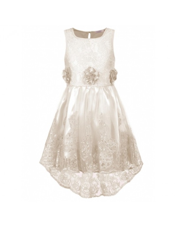 Child Girl Sleeveless Shiny Sequins Lace Dress