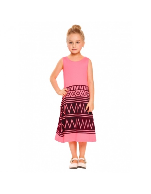 Child Girl Sleeveless Geometry Print Dress