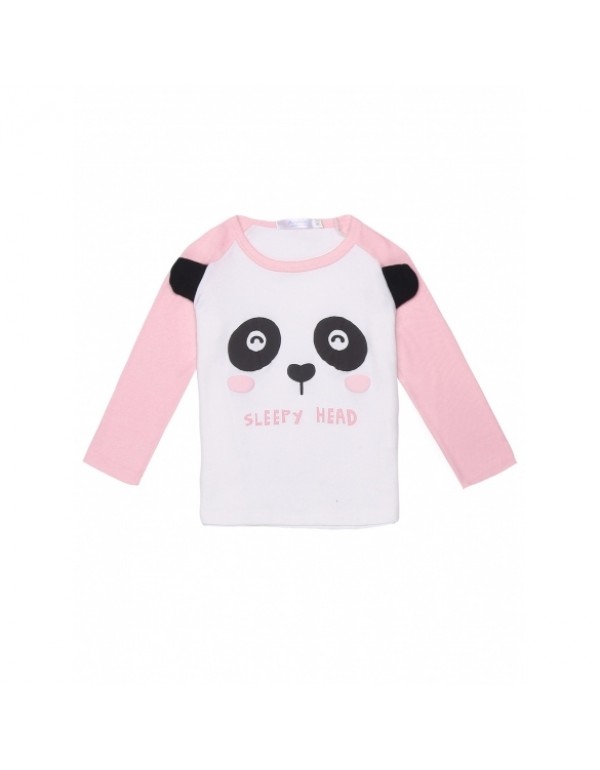 Child Girl Long Sleeve Print Patchwork T-Shirt