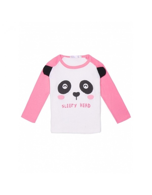 Child Girl Long Sleeve Print Patchwork T-Shirt