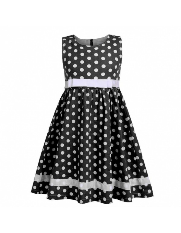 Sleeveless Cute Dot A-Line Dress