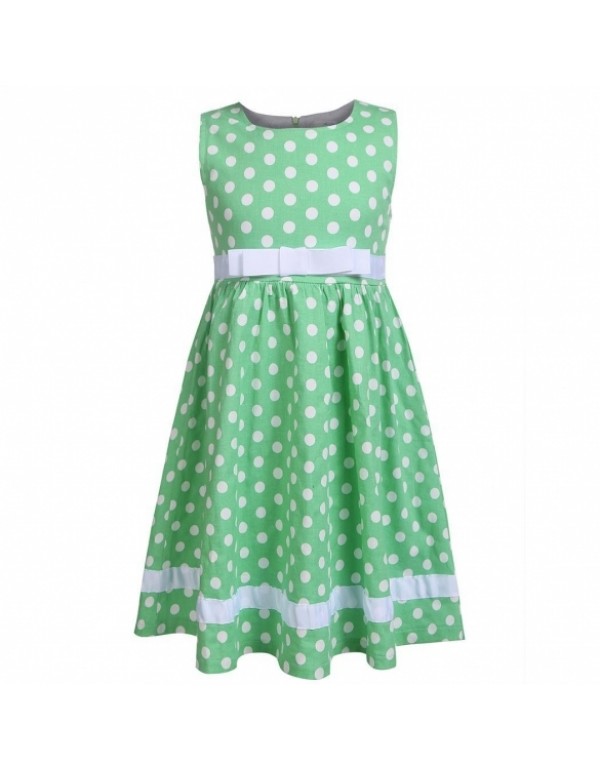 Sleeveless Cute Dot A-Line Dress