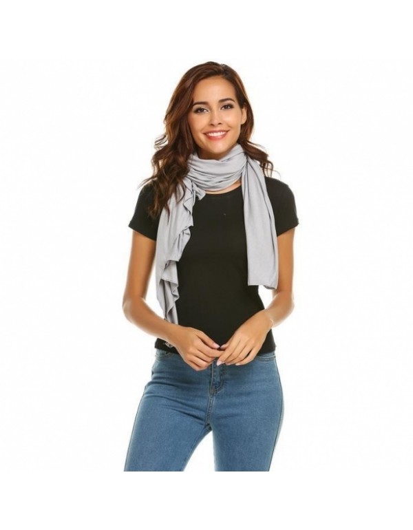 Solid Front Open Casual Loose Shawl Top