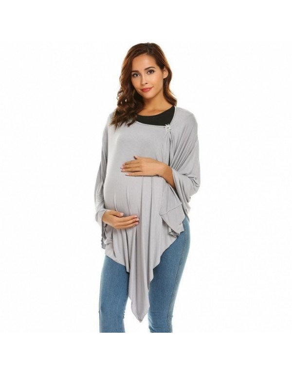 Solid Front Open Casual Loose Shawl Top