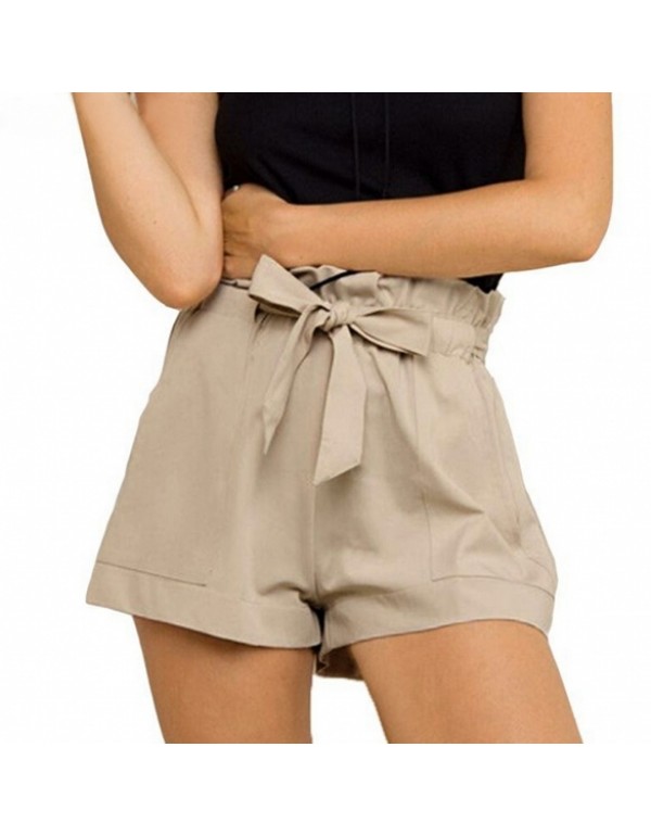 New Fashion Summer Beach Solid Shorts with Belt