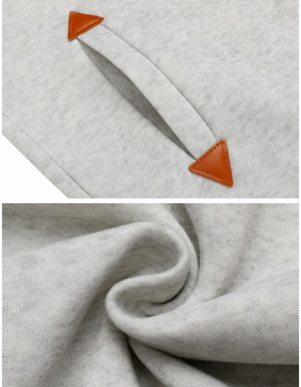 Cowl Collar Pullover Patchwork Fleece Hoodie Sweatshirt With Pockets