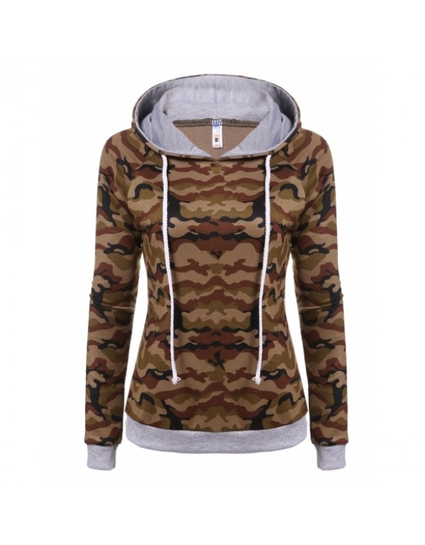 New Fashion Casual Raglan Long Sleeve Camouflage P...