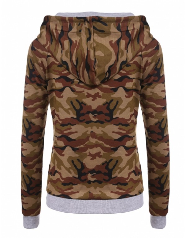 New Fashion Casual Raglan Long Sleeve Camouflage Print Hooded Sweatshirts Pullover Hoodie