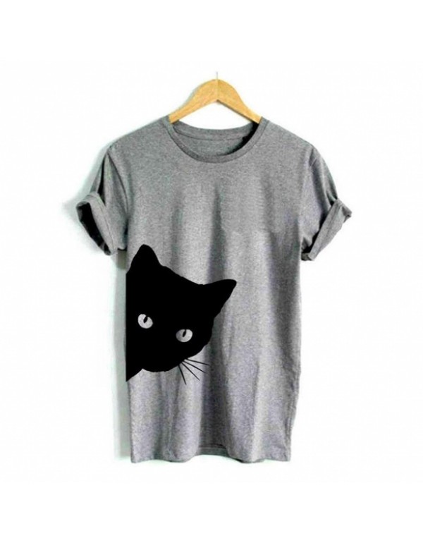 Simple Style Short Sleeve Loose Animal Print T-Shirt