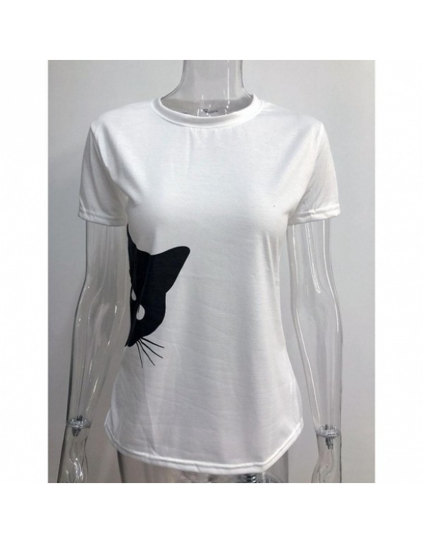 Simple Style Short Sleeve Loose Animal Print T-Shirt