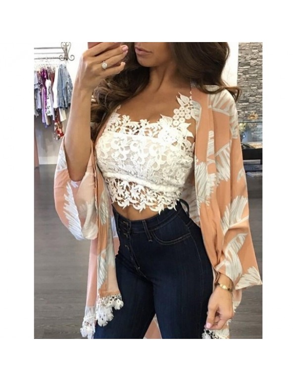 Sexy Lace Hollow Solid Short Padded Crop Top Blouses